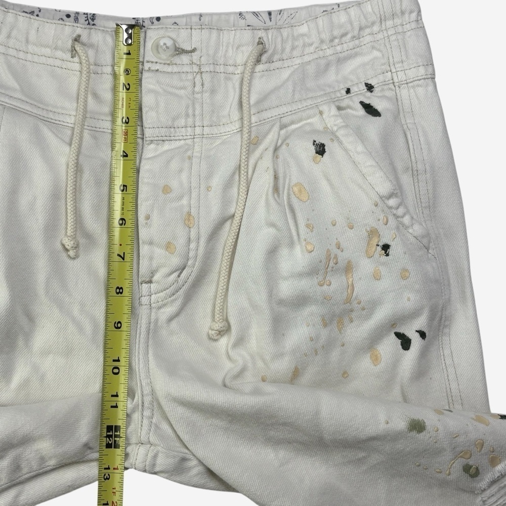 Free People Mixed Up Cropped Utility Pants Distressed Painter Button Fly XS - Picture 10 of 13